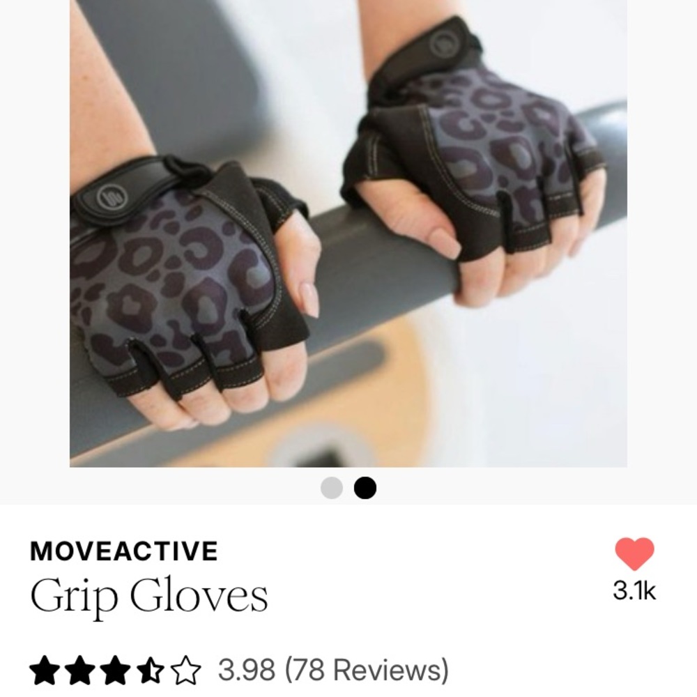 MoveActive Leopard Print Fingerless Grip Gloves Size Small NEW! Black & Gray